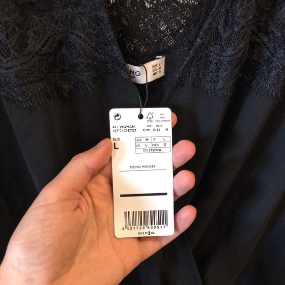 MANGO lace panel jumpsuit, US size M, NWT - Picture 6 of 7